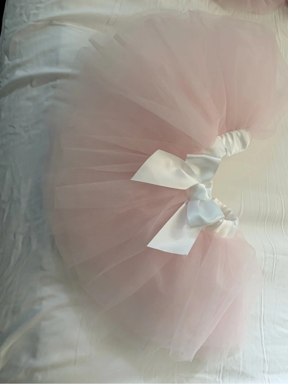 American Girl Light Pink Tulle Ballet Costume with White Bow